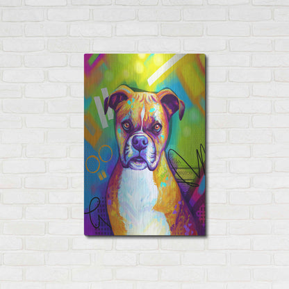 Luxe Metal Art 'Pop Art Boxer' by Furbaby Affiliates, Metal Wall Art,24x36