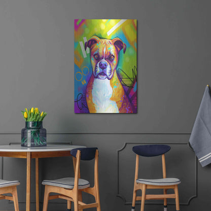 Luxe Metal Art 'Pop Art Boxer' by Furbaby Affiliates, Metal Wall Art,24x36