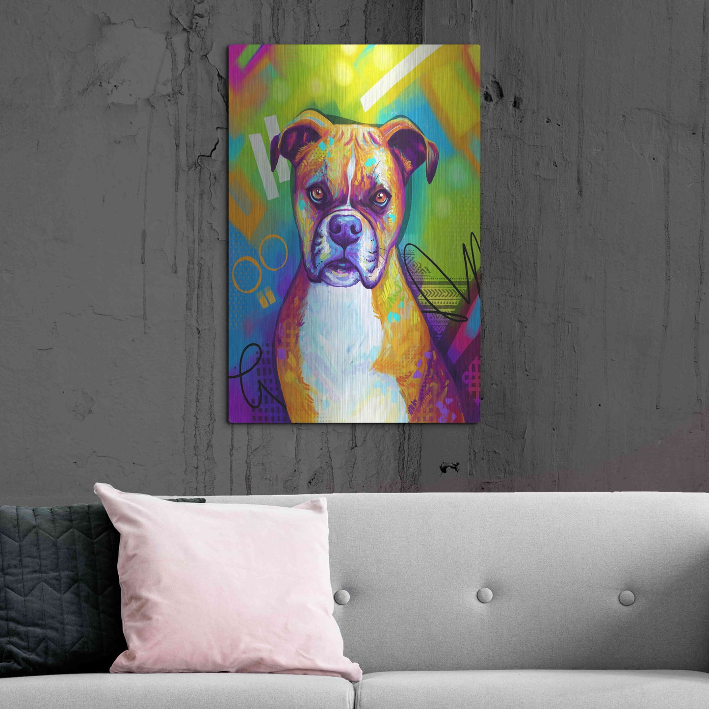 Luxe Metal Art 'Pop Art Boxer' by Furbaby Affiliates, Metal Wall Art,24x36