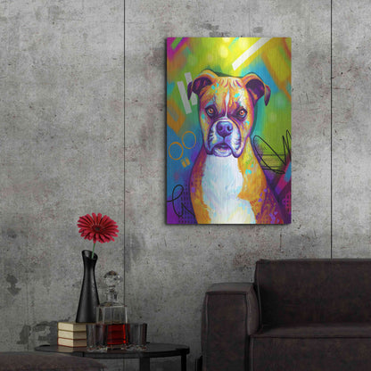 Luxe Metal Art 'Pop Art Boxer' by Furbaby Affiliates, Metal Wall Art,24x36