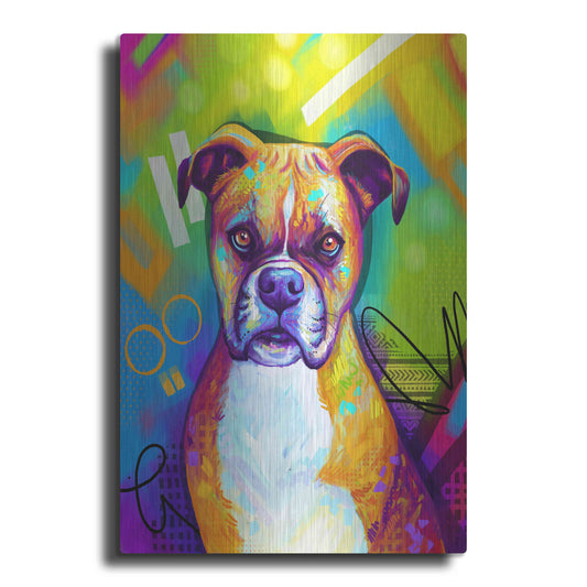 Luxe Metal Art 'Pop Art Boxer' by Furbaby Affiliates, Metal Wall Art