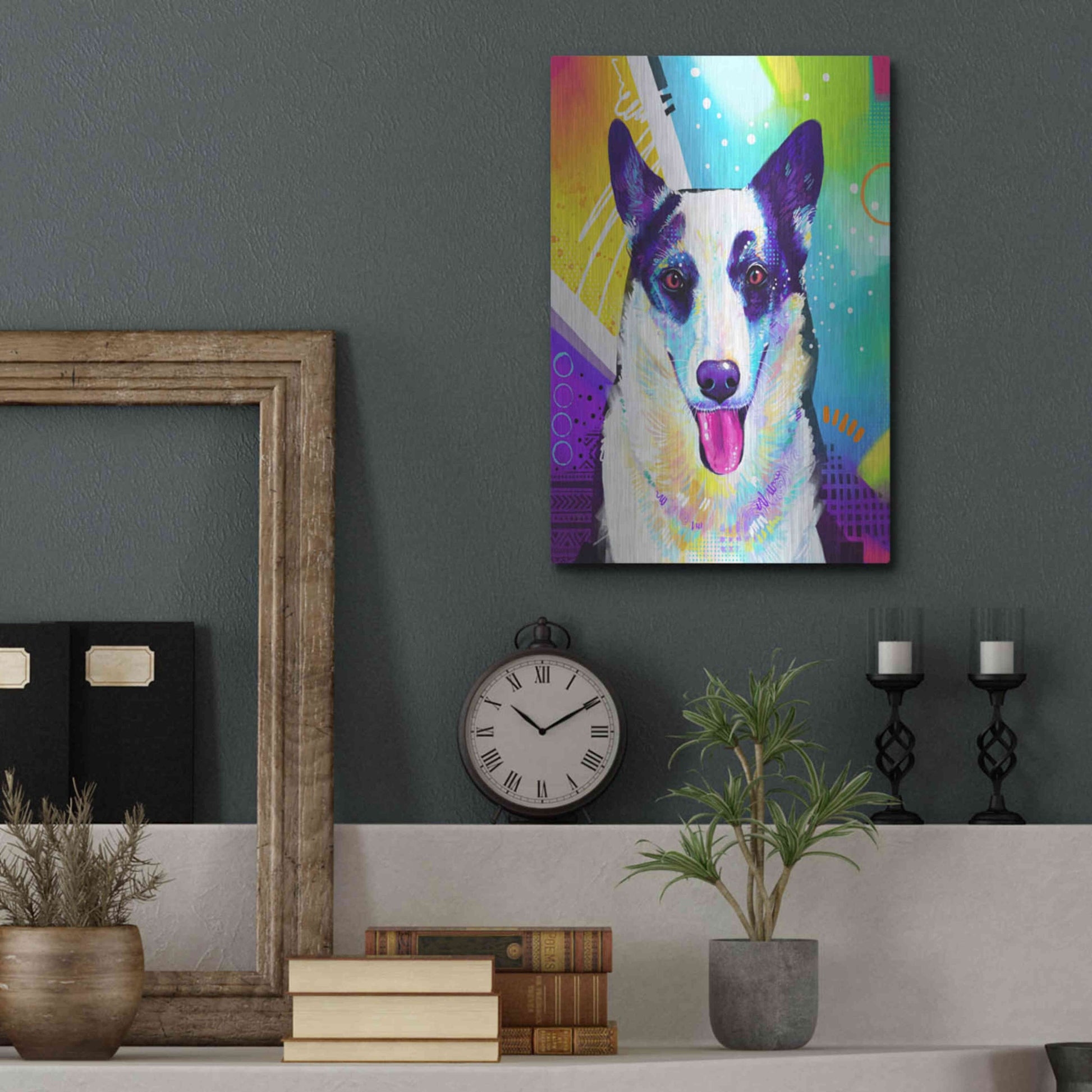 Luxe Metal Art 'Pop Art Border Collie' by Furbaby Affiliates, Metal Wall Art,12x16