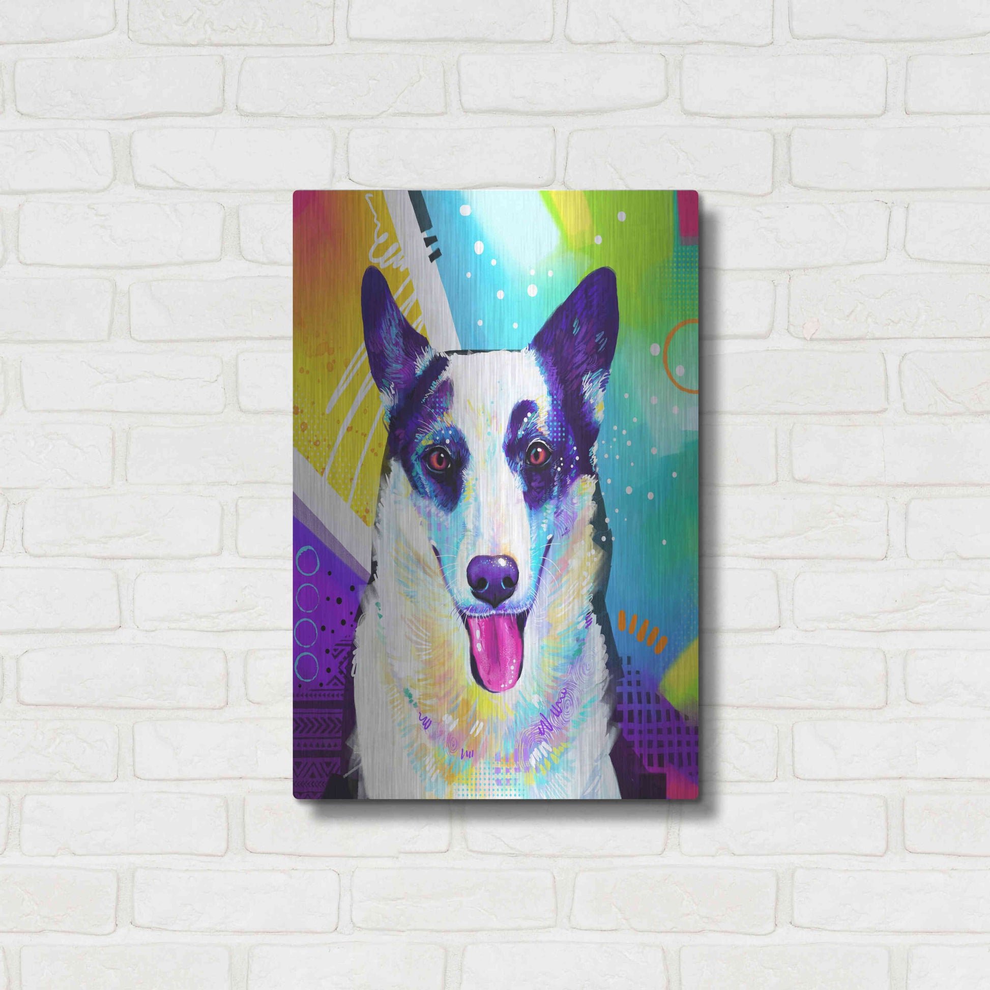 Luxe Metal Art 'Pop Art Border Collie' by Furbaby Affiliates, Metal Wall Art,16x24