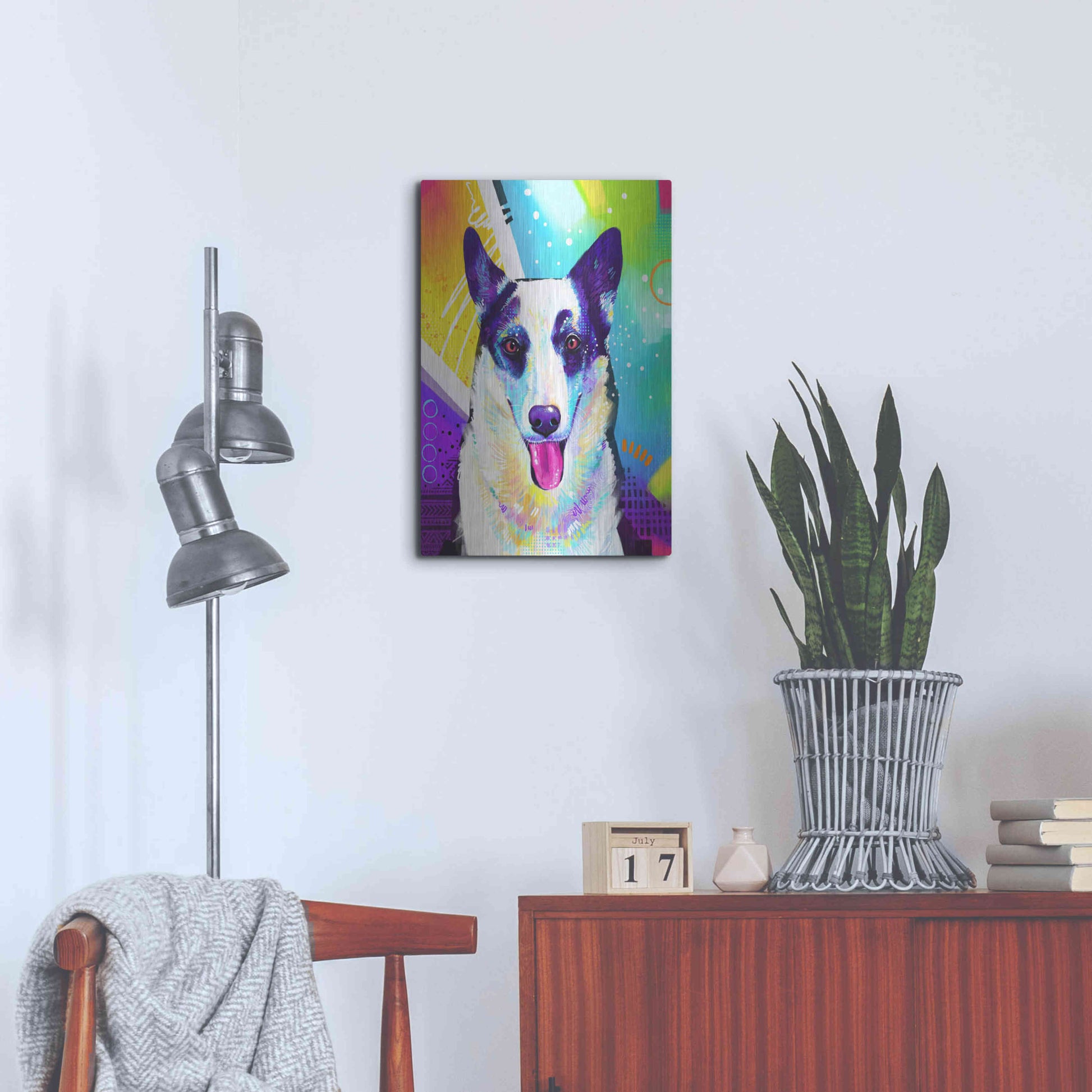 Luxe Metal Art 'Pop Art Border Collie' by Furbaby Affiliates, Metal Wall Art,16x24