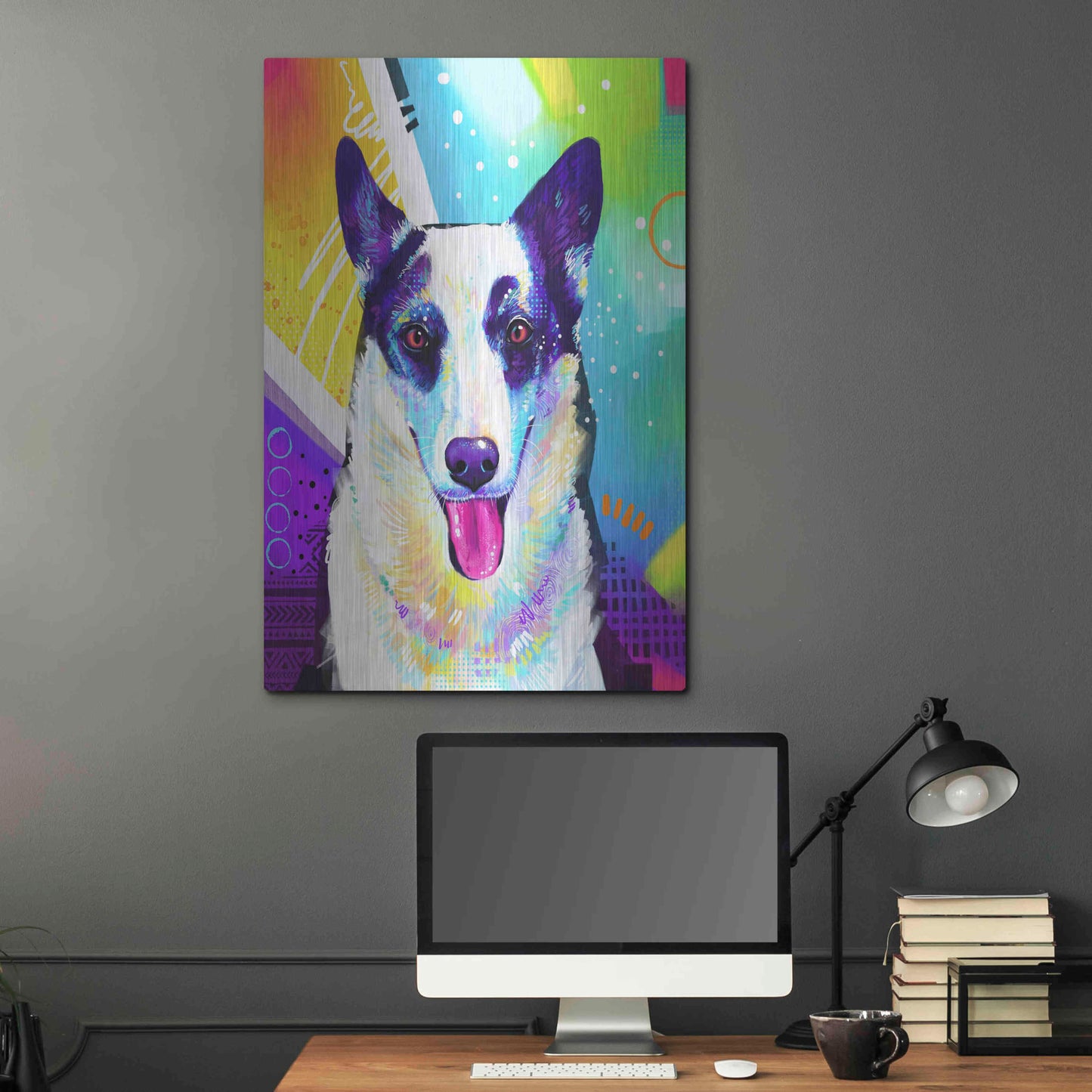 Luxe Metal Art 'Pop Art Border Collie' by Furbaby Affiliates, Metal Wall Art,24x36