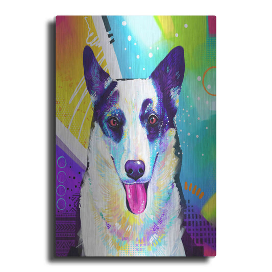 Luxe Metal Art 'Pop Art Border Collie' by Furbaby Affiliates, Metal Wall Art