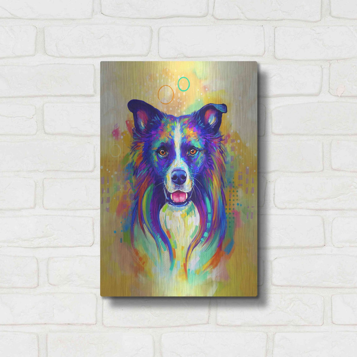 Luxe Metal Art 'Pop Art Border Collie 2' by Furbaby Affiliates, Metal Wall Art,12x16