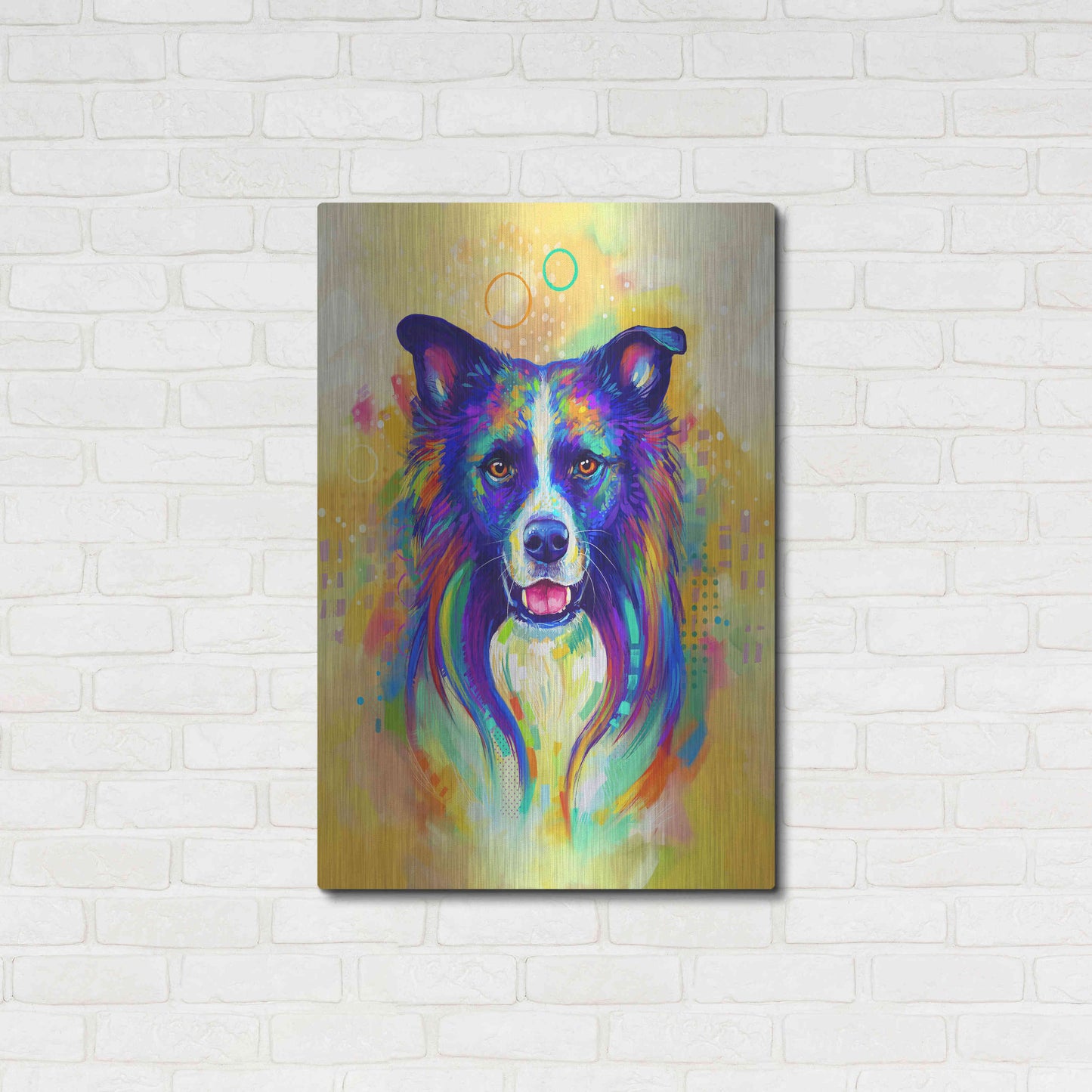 Luxe Metal Art 'Pop Art Border Collie 2' by Furbaby Affiliates, Metal Wall Art,24x36