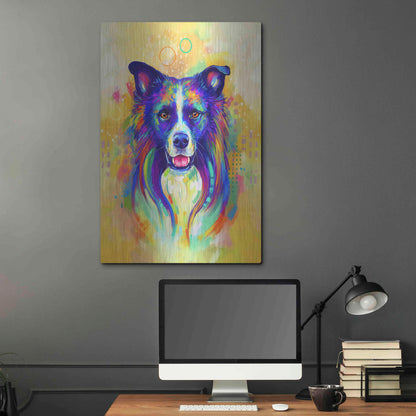 Luxe Metal Art 'Pop Art Border Collie 2' by Furbaby Affiliates, Metal Wall Art,24x36