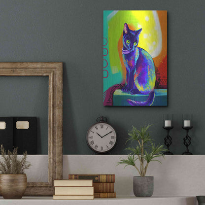 Luxe Metal Art 'Pop Art Black Cat' by Furbaby Affiliates, Metal Wall Art,12x16