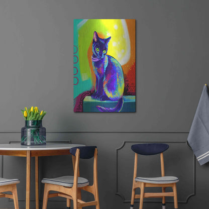 Luxe Metal Art 'Pop Art Black Cat' by Furbaby Affiliates, Metal Wall Art,24x36