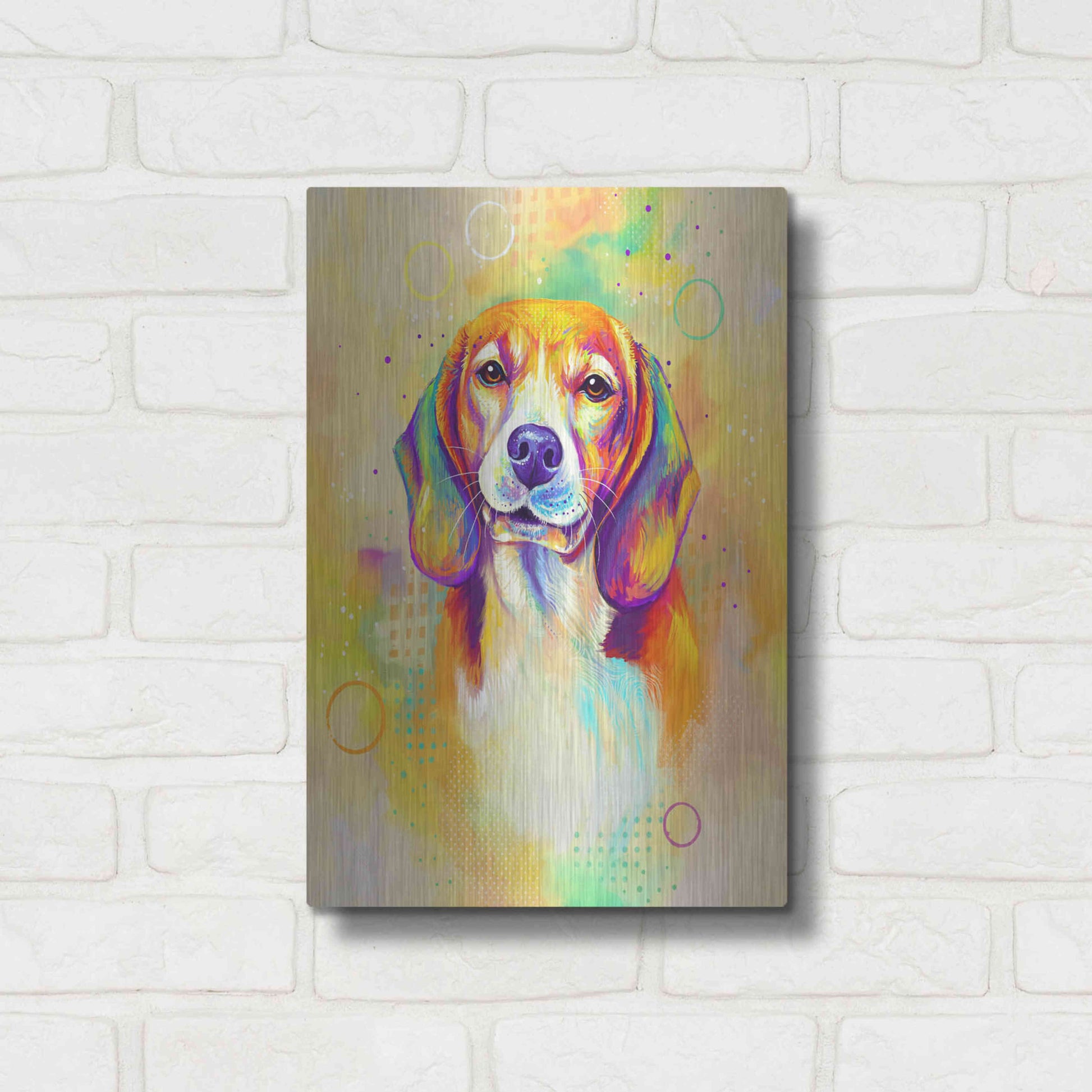 Luxe Metal Art 'Pop Art Beagle 3' by Furbaby Affiliates, Metal Wall Art,12x16