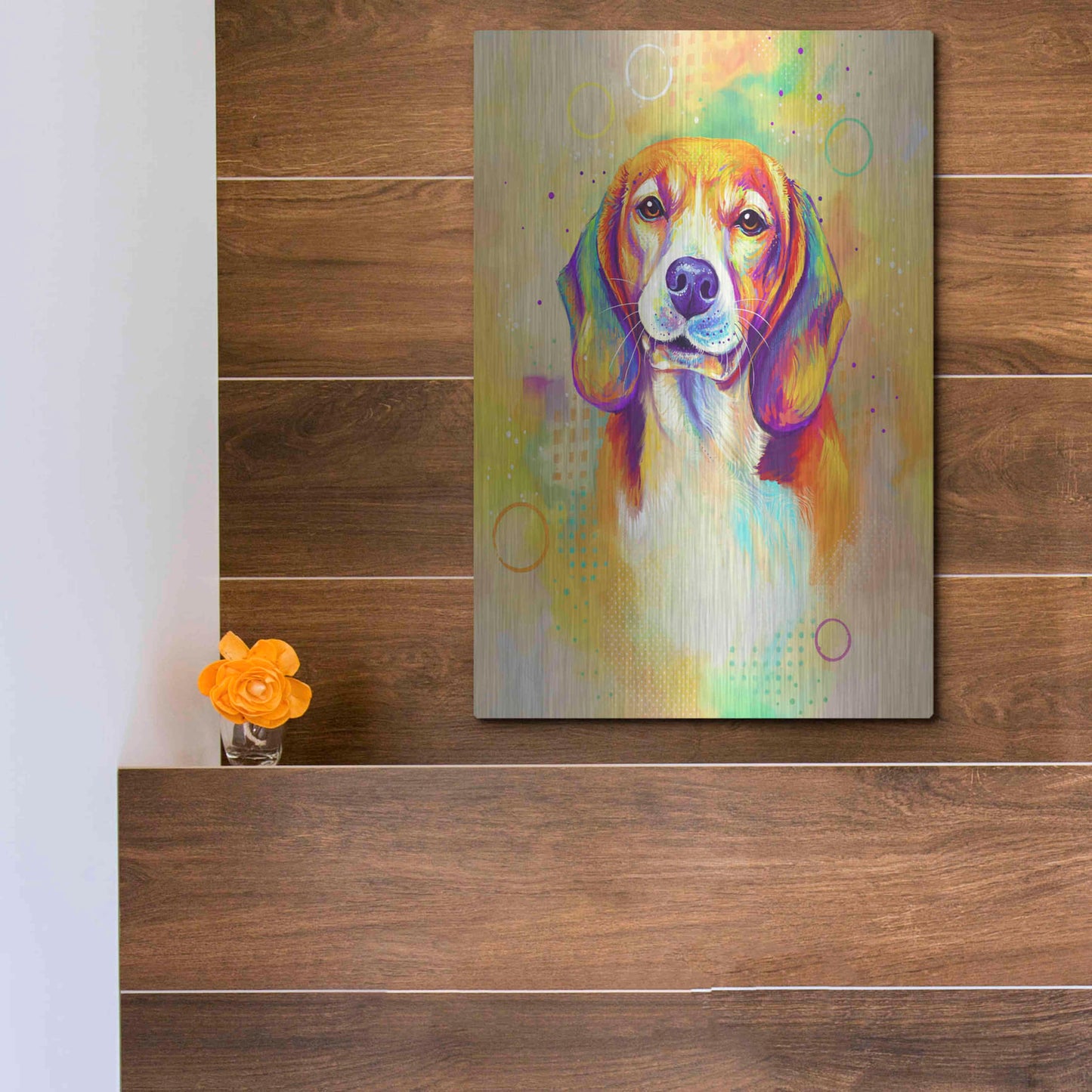 Luxe Metal Art 'Pop Art Beagle 3' by Furbaby Affiliates, Metal Wall Art,12x16