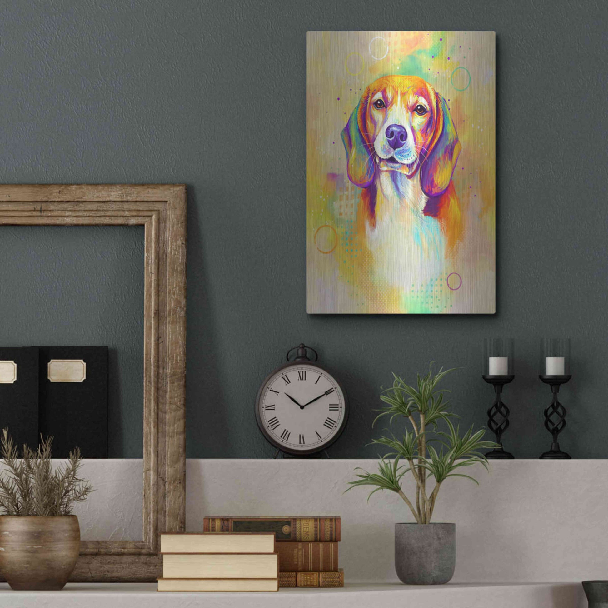 Luxe Metal Art 'Pop Art Beagle 3' by Furbaby Affiliates, Metal Wall Art,12x16