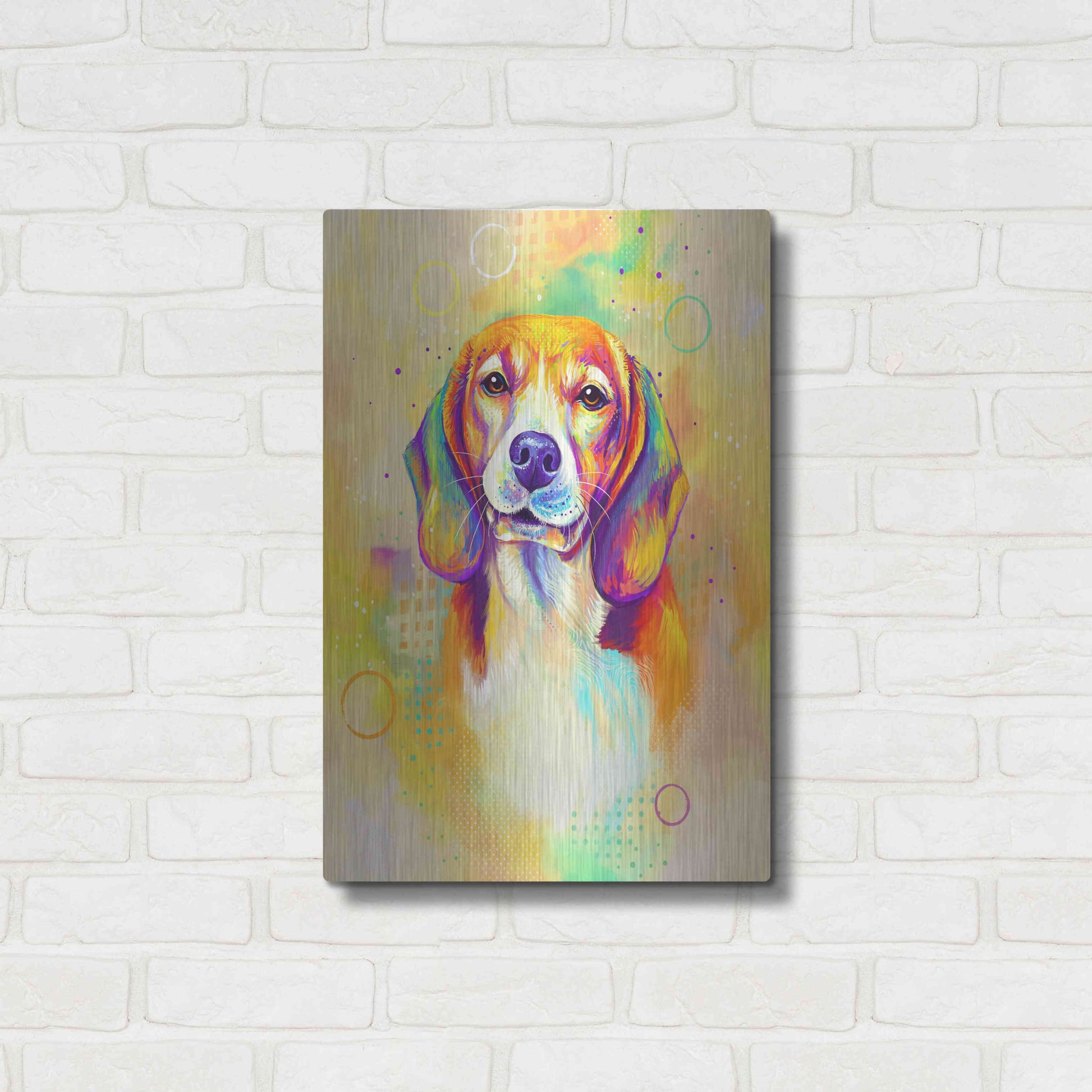 Luxe Metal Art 'Pop Art Beagle 3' by Furbaby Affiliates, Metal Wall Art,16x24