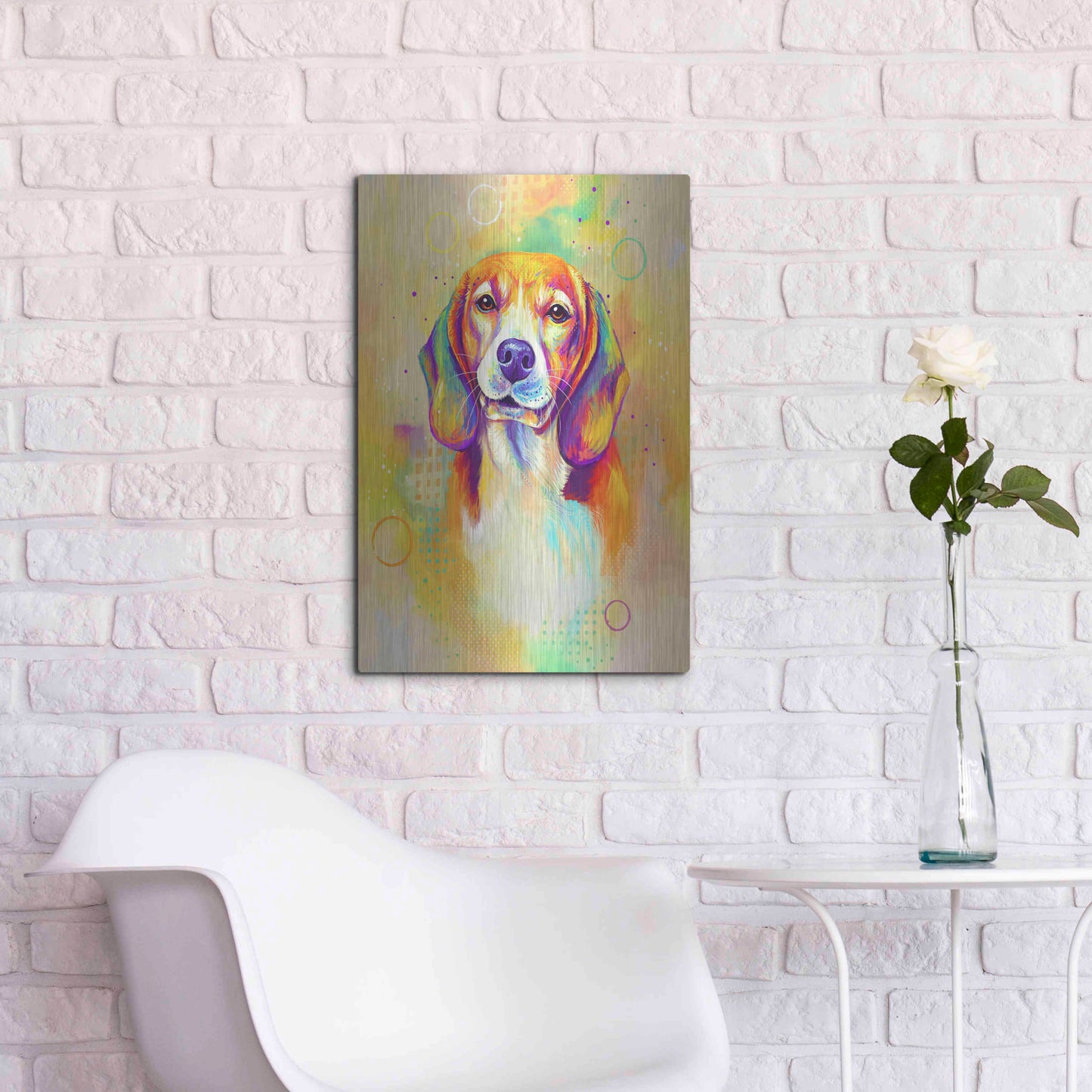 Luxe Metal Art 'Pop Art Beagle 3' by Furbaby Affiliates, Metal Wall Art,16x24