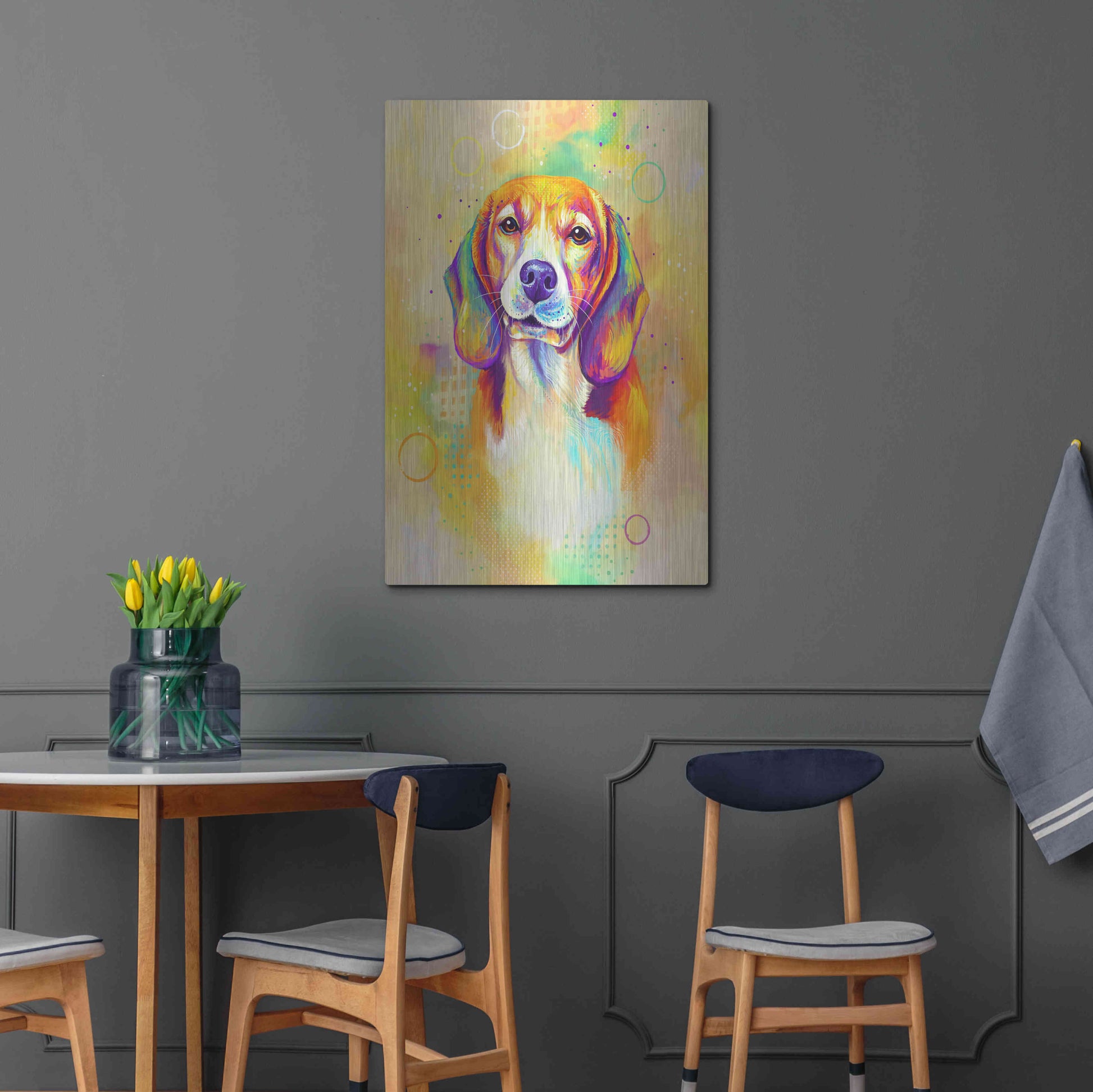 Luxe Metal Art 'Pop Art Beagle 3' by Furbaby Affiliates, Metal Wall Art,24x36