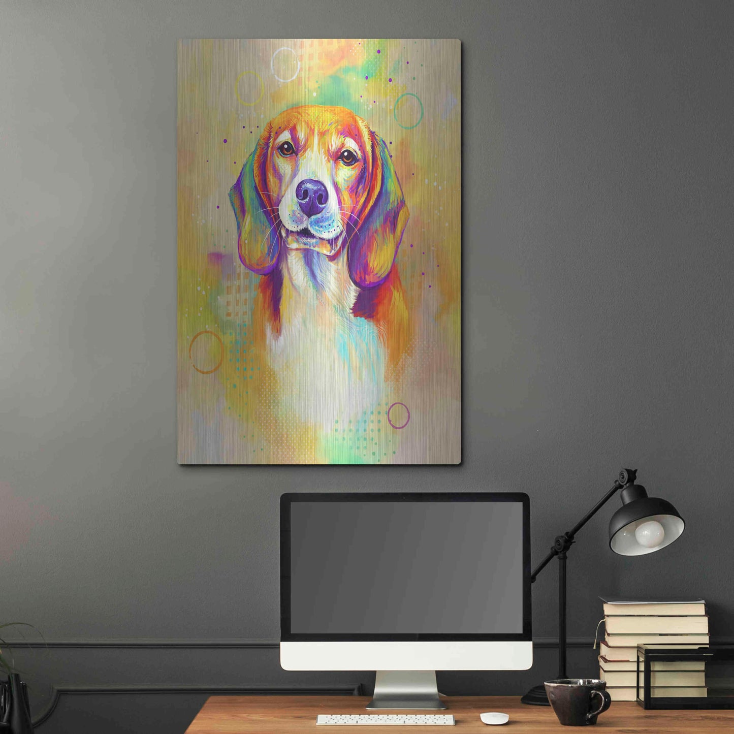 Luxe Metal Art 'Pop Art Beagle 3' by Furbaby Affiliates, Metal Wall Art,24x36