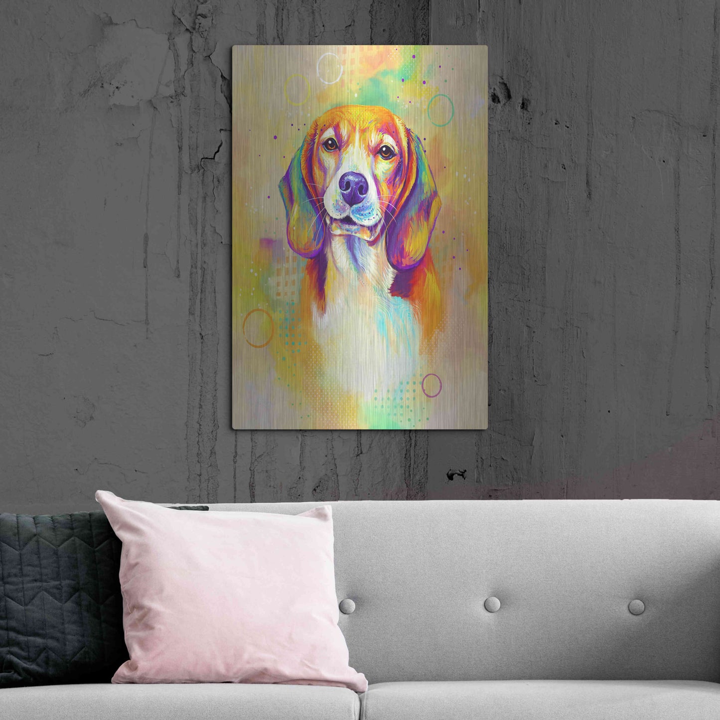 Luxe Metal Art 'Pop Art Beagle 3' by Furbaby Affiliates, Metal Wall Art,24x36