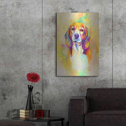 Luxe Metal Art 'Pop Art Beagle 3' by Furbaby Affiliates, Metal Wall Art,24x36