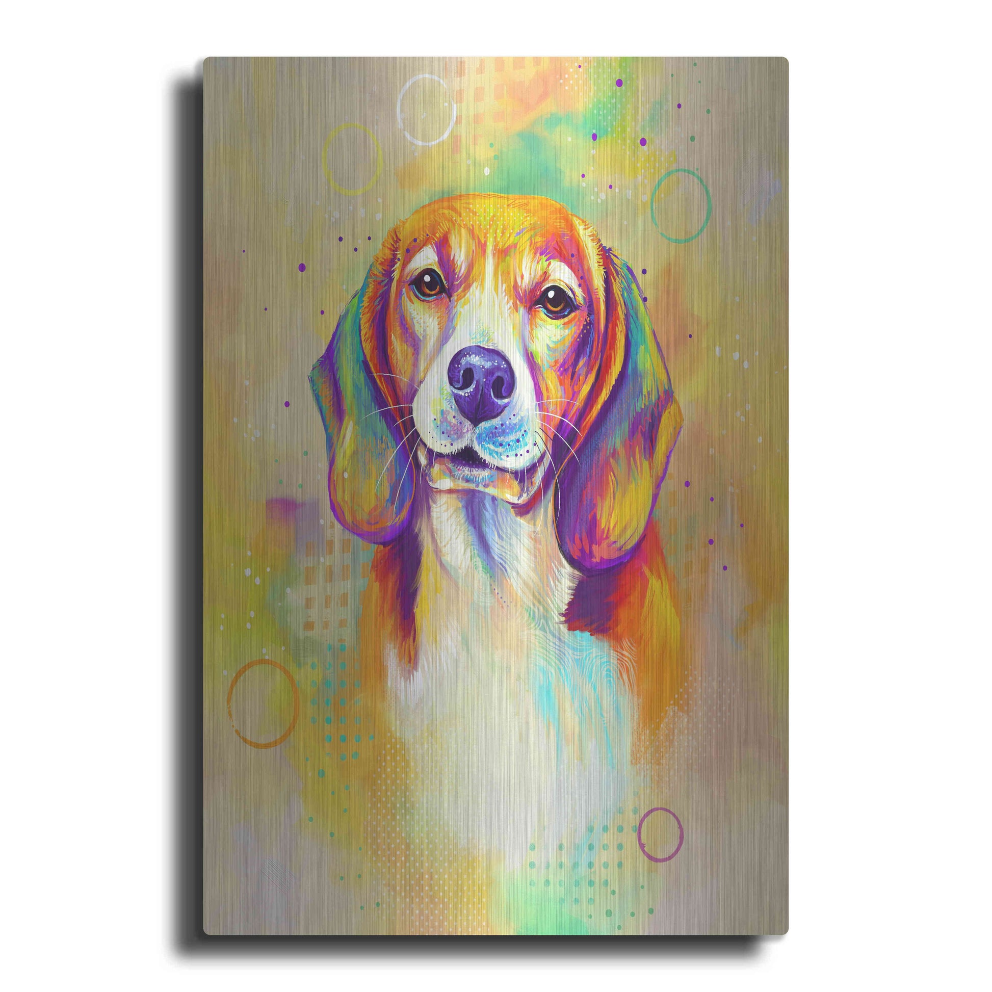 Luxe Metal Art 'Pop Art Beagle 3' by Furbaby Affiliates, Metal Wall Art