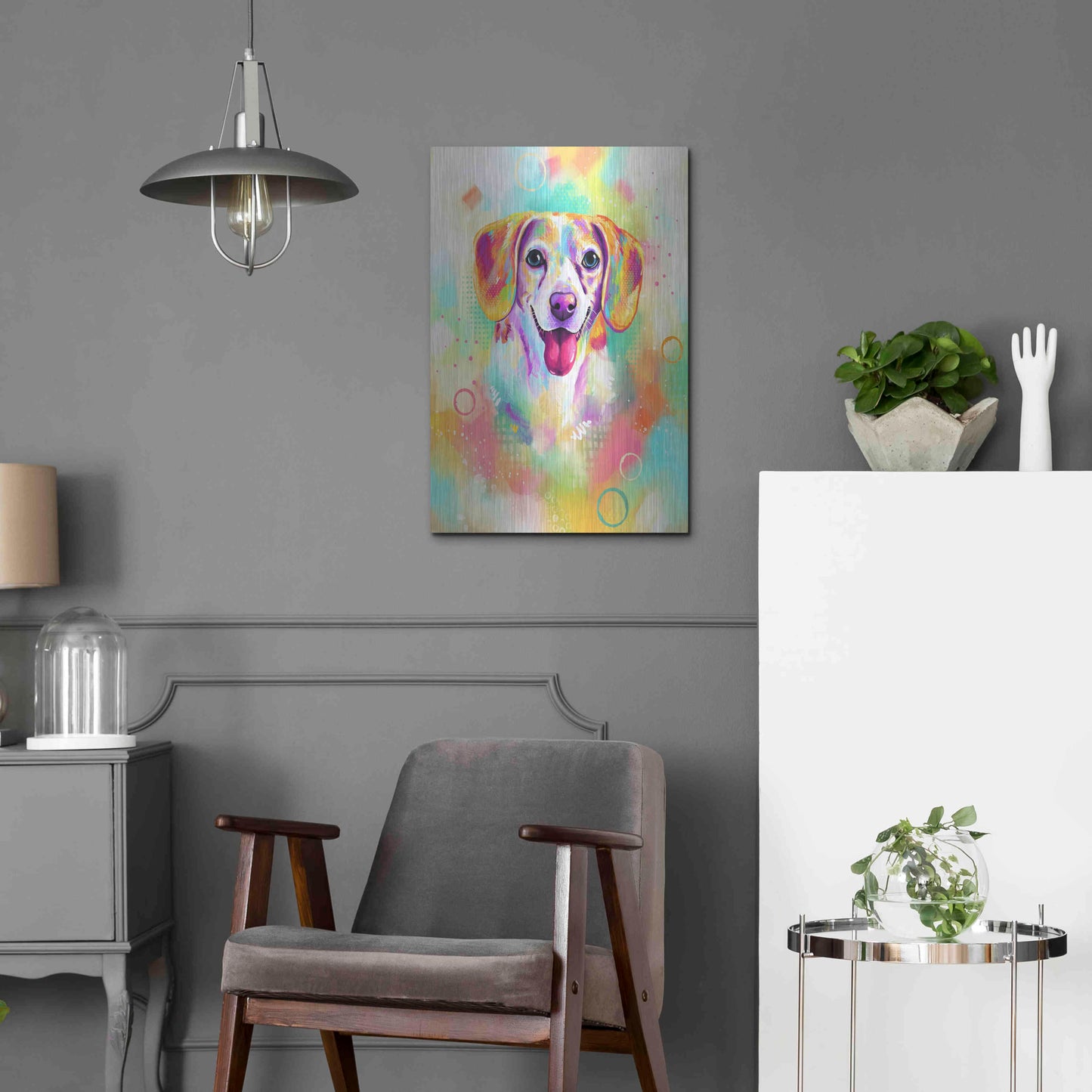 Luxe Metal Art 'Pop Art Beagle 2' by Furbaby Affiliates, Metal Wall Art,16x24