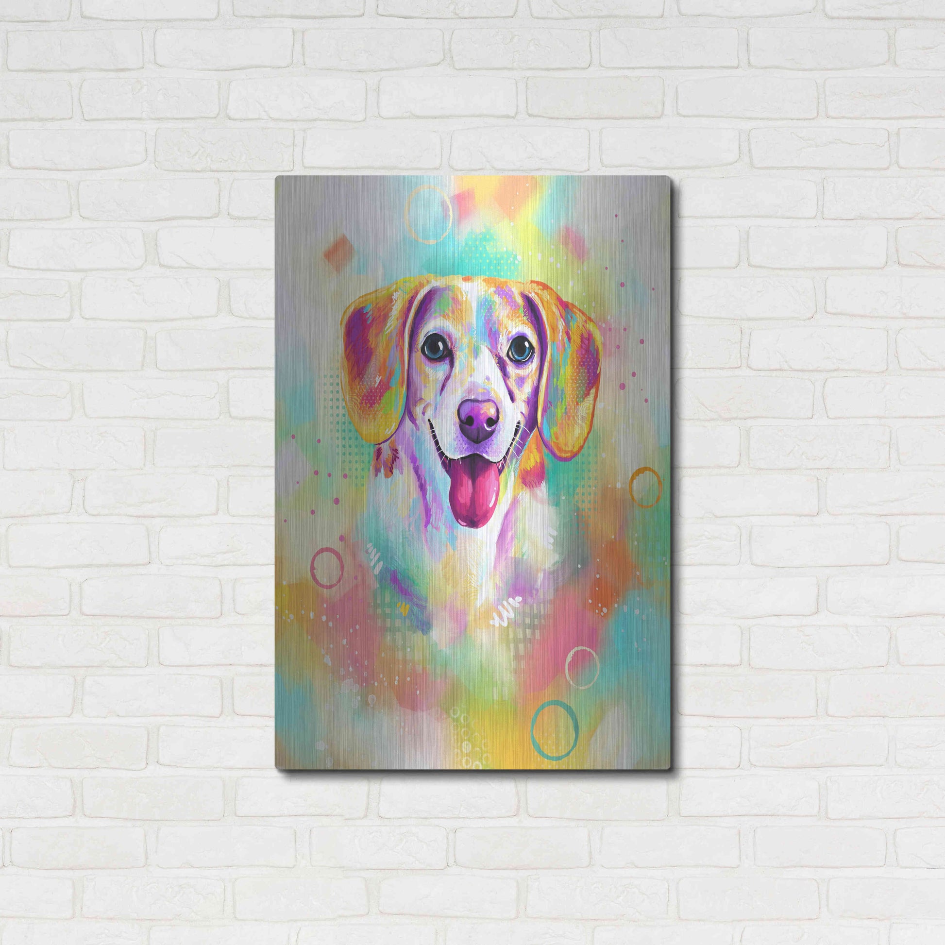 Luxe Metal Art 'Pop Art Beagle 2' by Furbaby Affiliates, Metal Wall Art,24x36