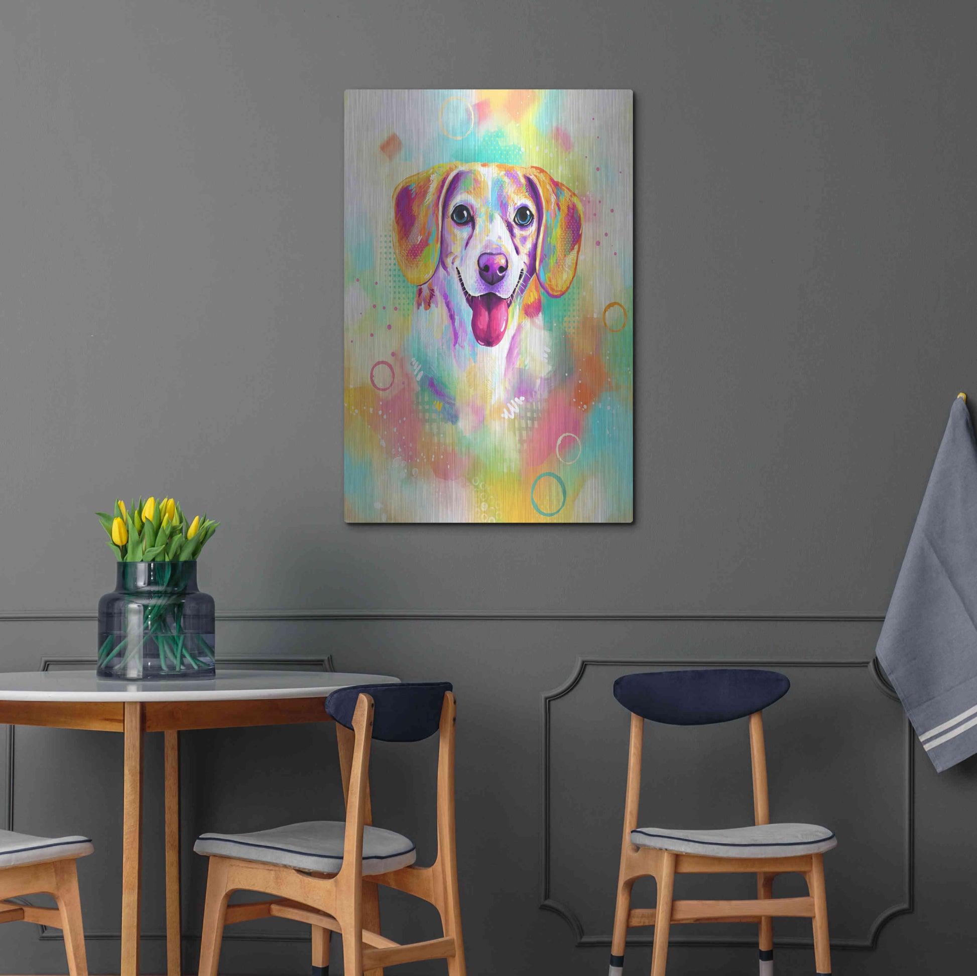 Luxe Metal Art 'Pop Art Beagle 2' by Furbaby Affiliates, Metal Wall Art,24x36