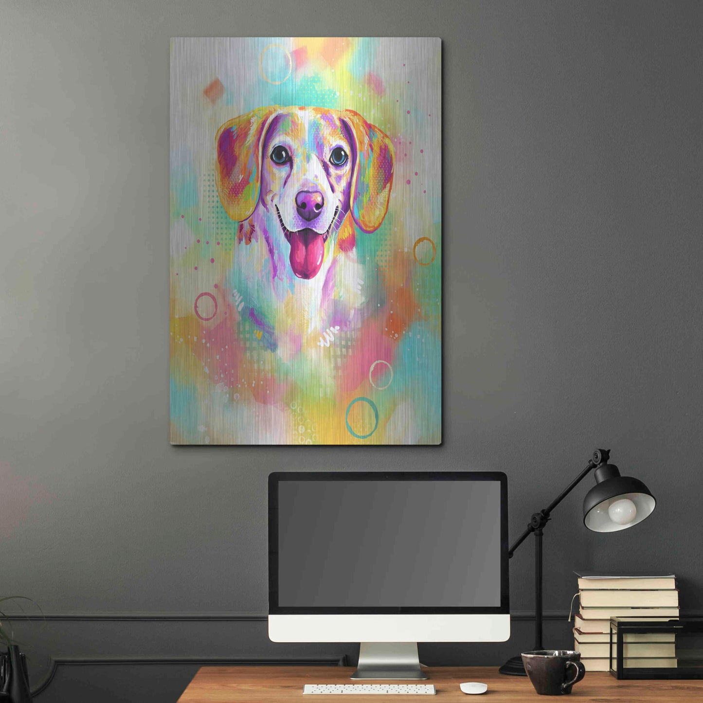 Luxe Metal Art 'Pop Art Beagle 2' by Furbaby Affiliates, Metal Wall Art,24x36