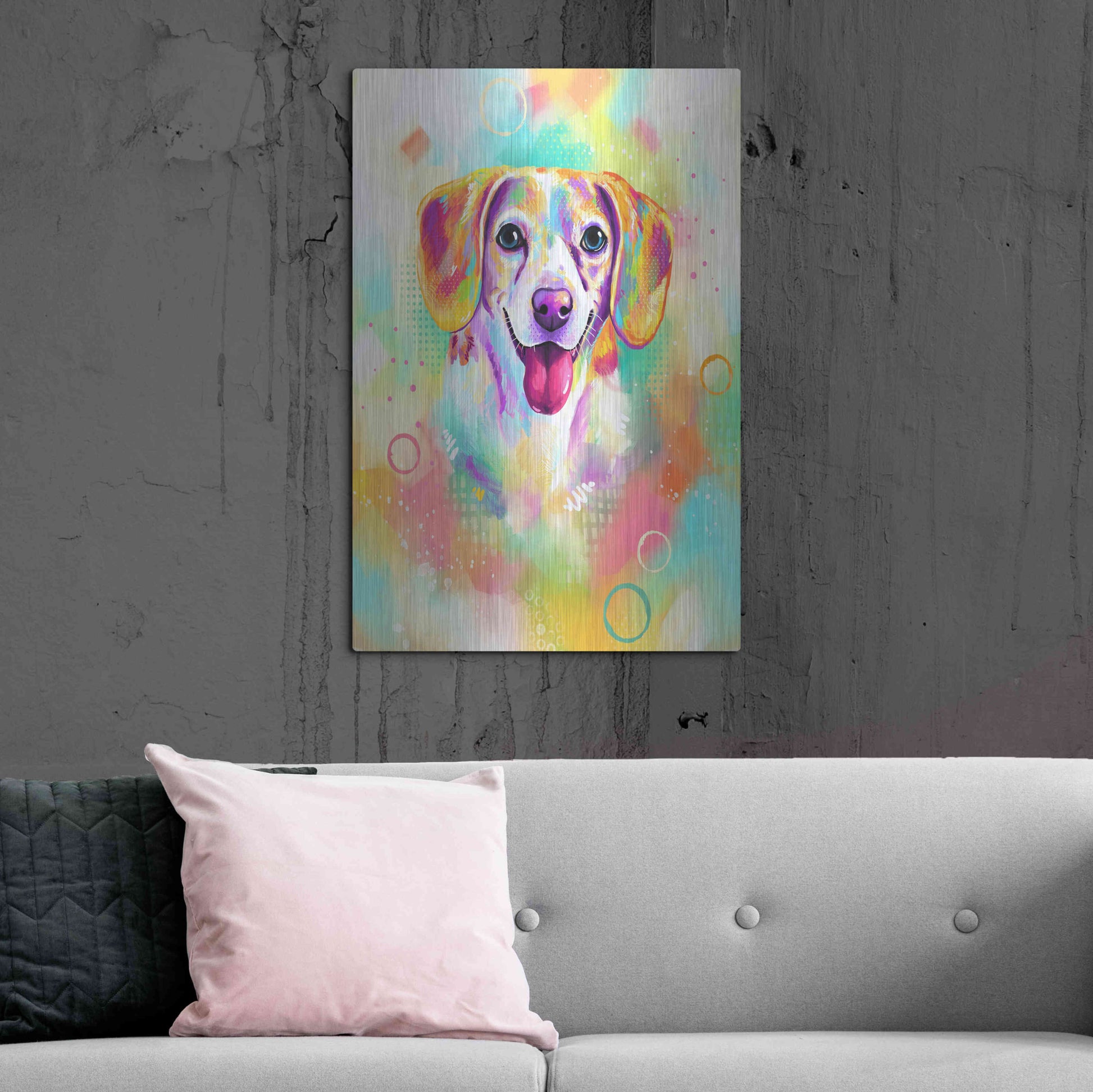 Luxe Metal Art 'Pop Art Beagle 2' by Furbaby Affiliates, Metal Wall Art,24x36