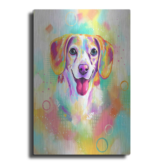 Luxe Metal Art 'Pop Art Beagle 2' by Furbaby Affiliates, Metal Wall Art