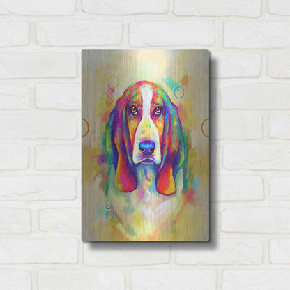 Luxe Metal Art 'Pop Art Basset Hound' by Furbaby Affiliates, Metal Wall Art,12x16