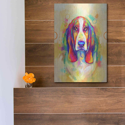 Luxe Metal Art 'Pop Art Basset Hound' by Furbaby Affiliates, Metal Wall Art,12x16