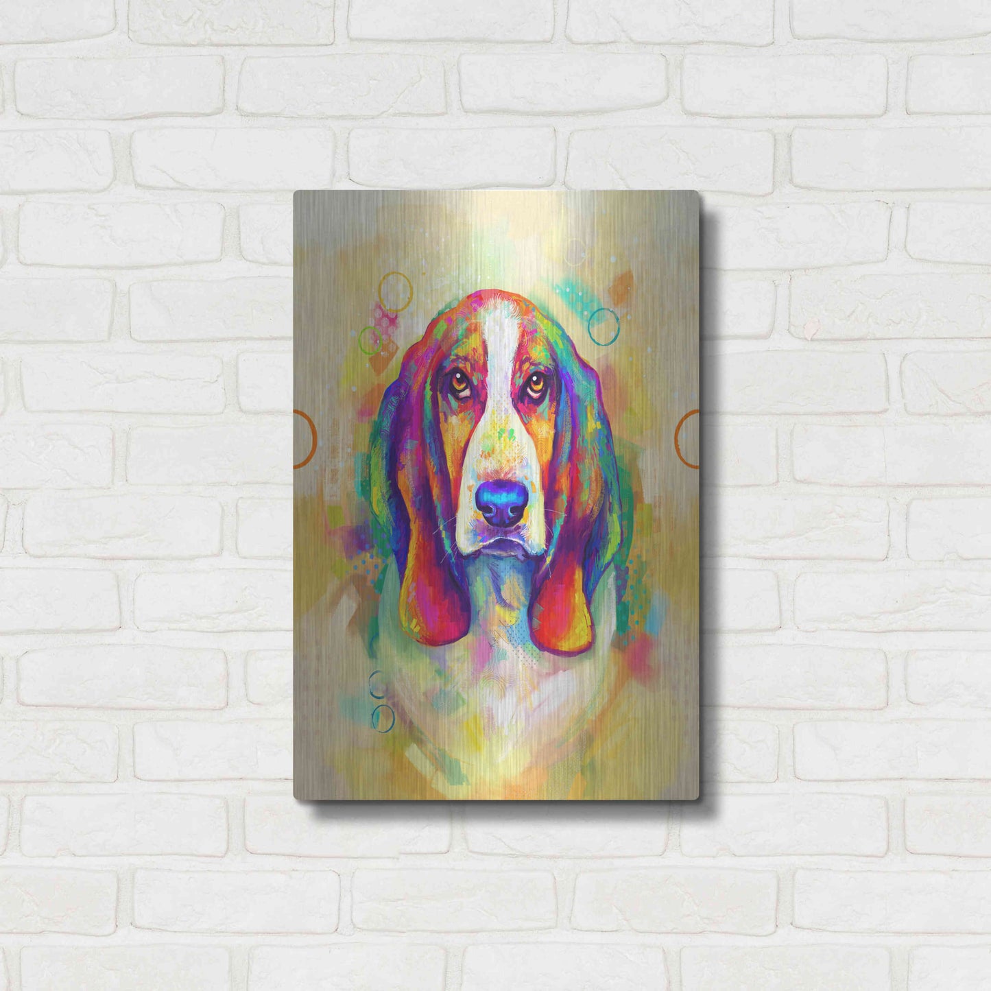 Luxe Metal Art 'Pop Art Basset Hound' by Furbaby Affiliates, Metal Wall Art,16x24