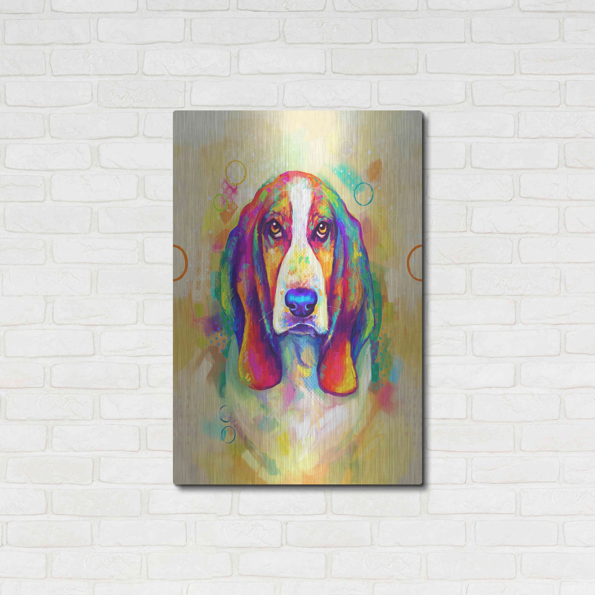 Luxe Metal Art 'Pop Art Basset Hound' by Furbaby Affiliates, Metal Wall Art,24x36