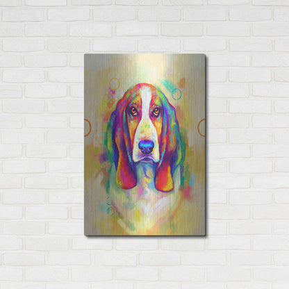 Luxe Metal Art 'Pop Art Basset Hound' by Furbaby Affiliates, Metal Wall Art,24x36