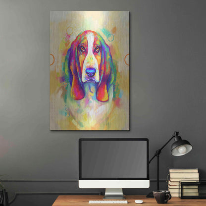 Luxe Metal Art 'Pop Art Basset Hound' by Furbaby Affiliates, Metal Wall Art,24x36