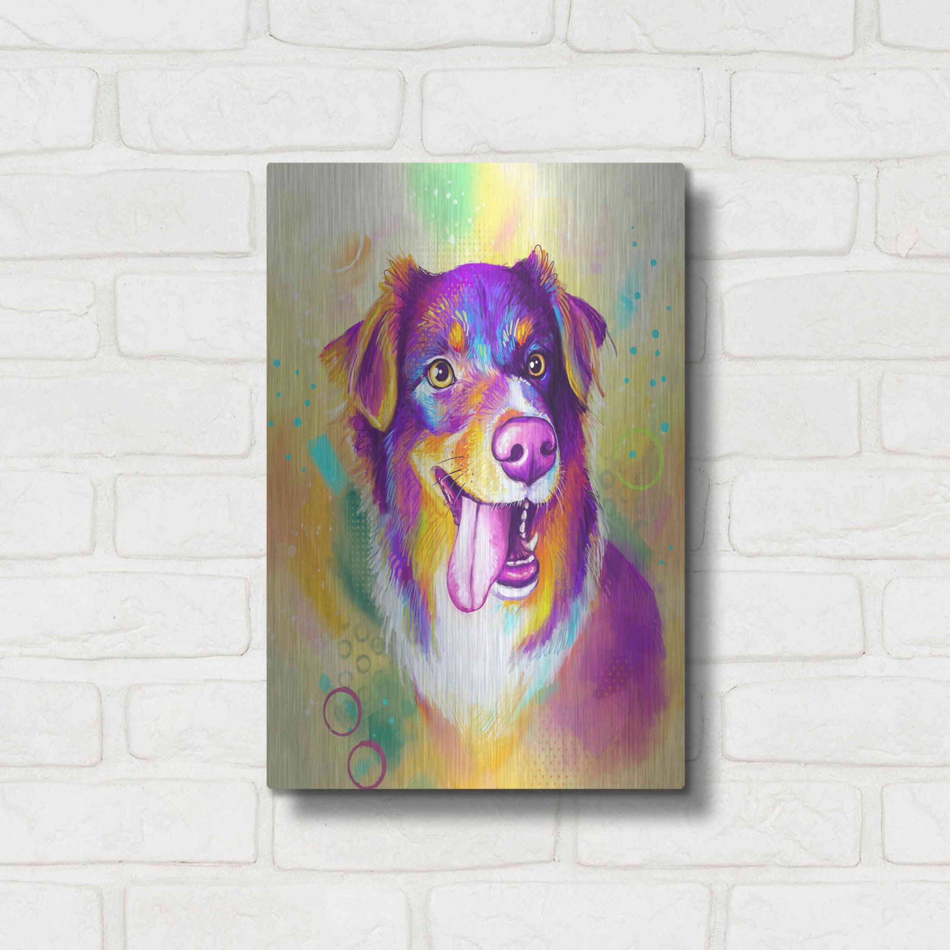 Luxe Metal Art 'Pop Art Australian Shepherd' by Furbaby Affiliates, Metal Wall Art,12x16