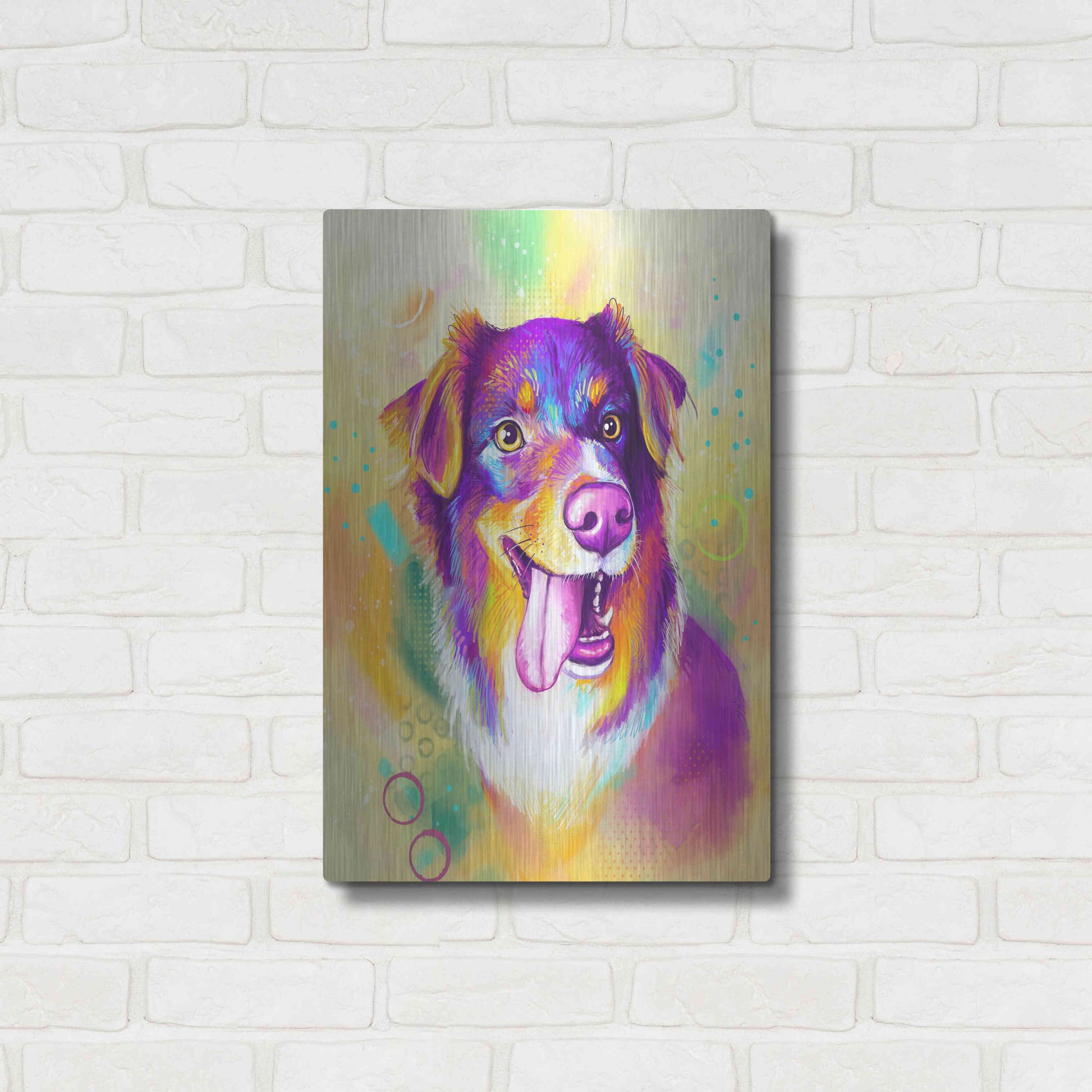 Luxe Metal Art 'Pop Art Australian Shepherd' by Furbaby Affiliates, Metal Wall Art,16x24