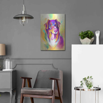 Luxe Metal Art 'Pop Art Australian Shepherd' by Furbaby Affiliates, Metal Wall Art,16x24