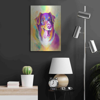 Luxe Metal Art 'Pop Art Australian Shepherd' by Furbaby Affiliates, Metal Wall Art,16x24