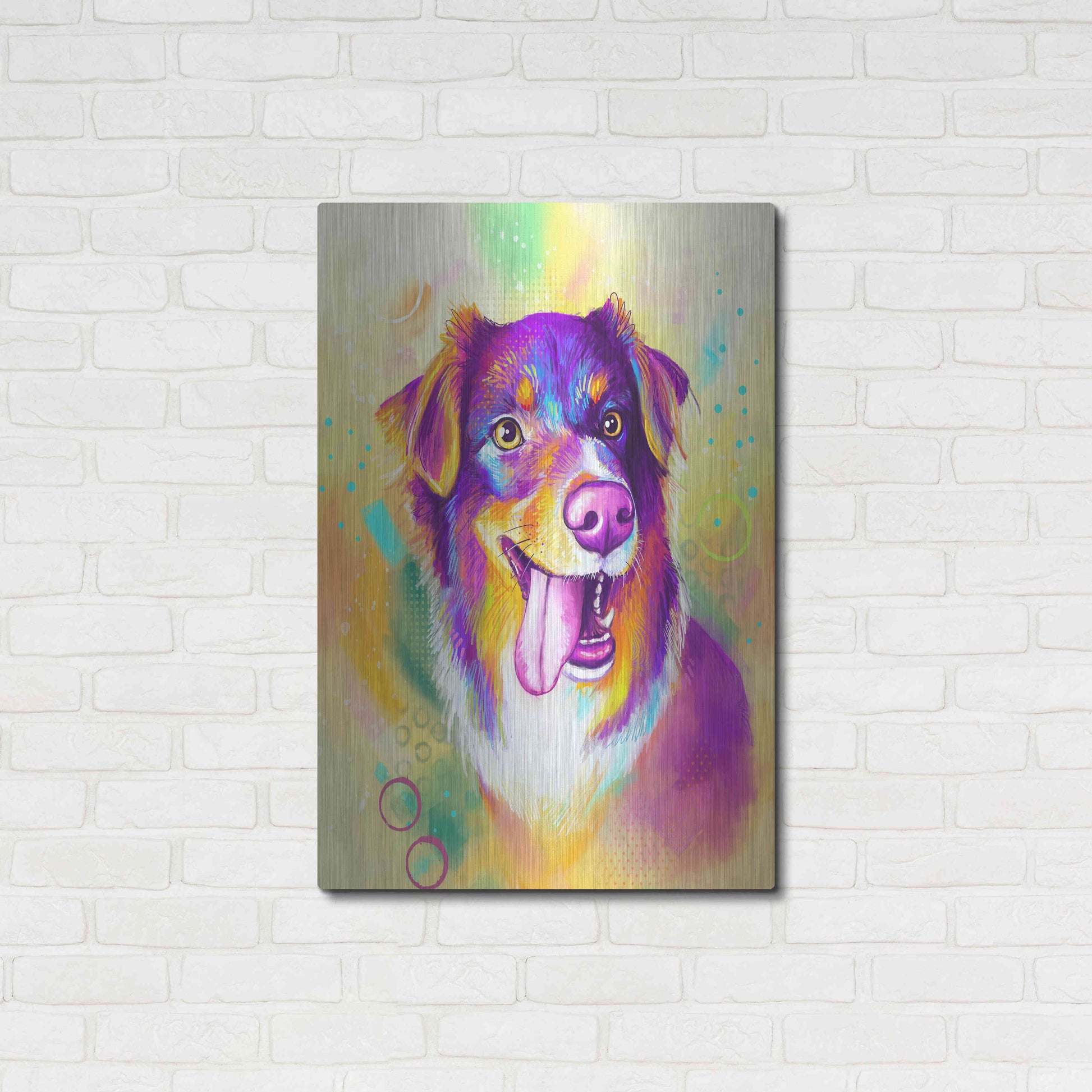 Luxe Metal Art 'Pop Art Australian Shepherd' by Furbaby Affiliates, Metal Wall Art,24x36