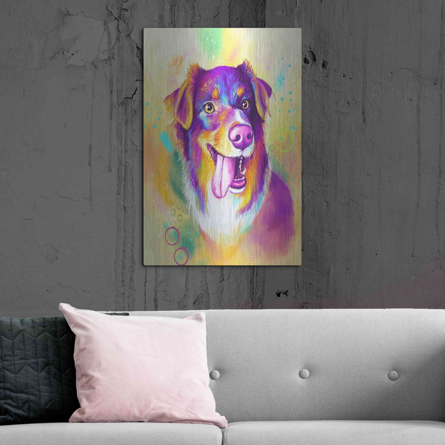 Luxe Metal Art 'Pop Art Australian Shepherd' by Furbaby Affiliates, Metal Wall Art,24x36