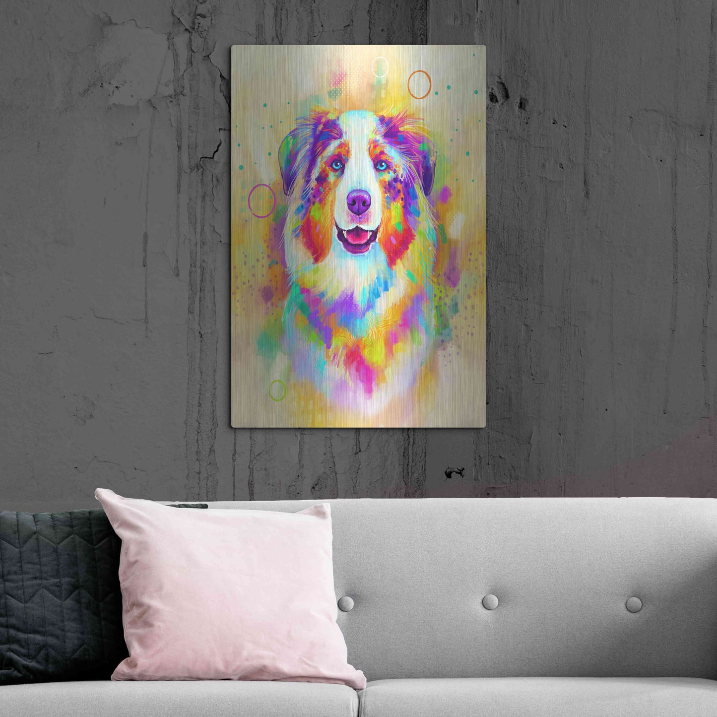 Luxe Metal Art 'Pop Art Australian Shepherd 4' by Furbaby Affiliates, Metal Wall Art,24x36