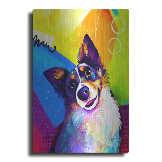 Luxe Metal Art 'Pop Art Australian Shepherd 3' by Furbaby Affiliates, Metal Wall Art