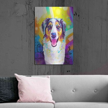 Luxe Metal Art 'Pop Art Australian Shepherd 2' by Furbaby Affiliates, Metal Wall Art,24x36