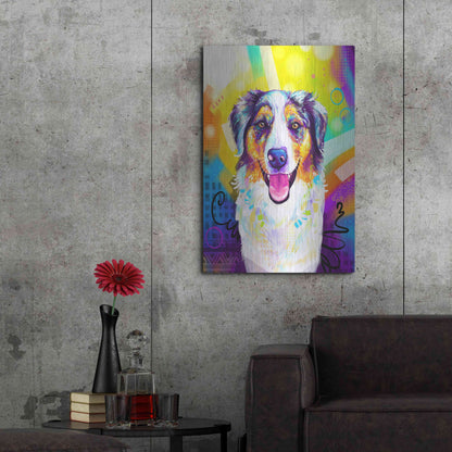 Luxe Metal Art 'Pop Art Australian Shepherd 2' by Furbaby Affiliates, Metal Wall Art,24x36