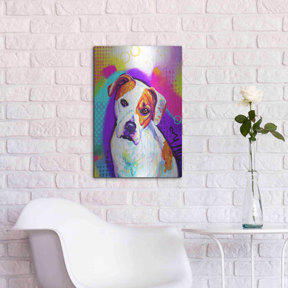 Luxe Metal Art 'Pop Art American Bulldog' by Furbaby Affiliates, Metal Wall Art,16x24