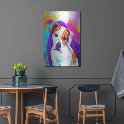 Luxe Metal Art 'Pop Art American Bulldog' by Furbaby Affiliates, Metal Wall Art,24x36