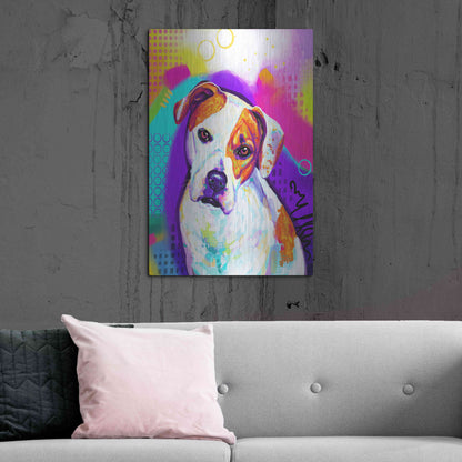 Luxe Metal Art 'Pop Art American Bulldog' by Furbaby Affiliates, Metal Wall Art,24x36